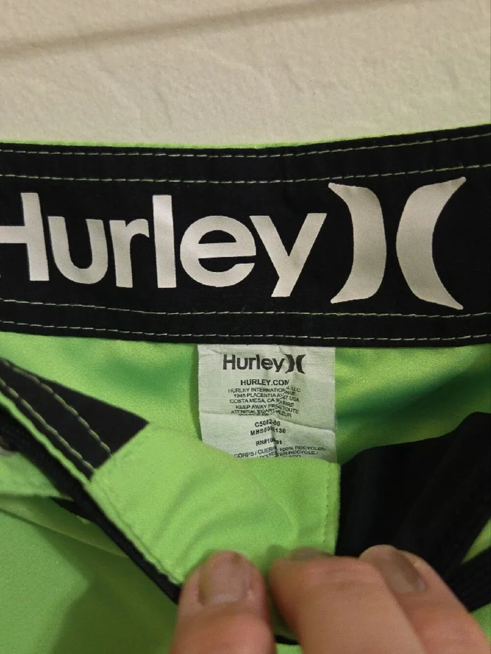 Hurley Men’s Bright Lime Green Board Shorts